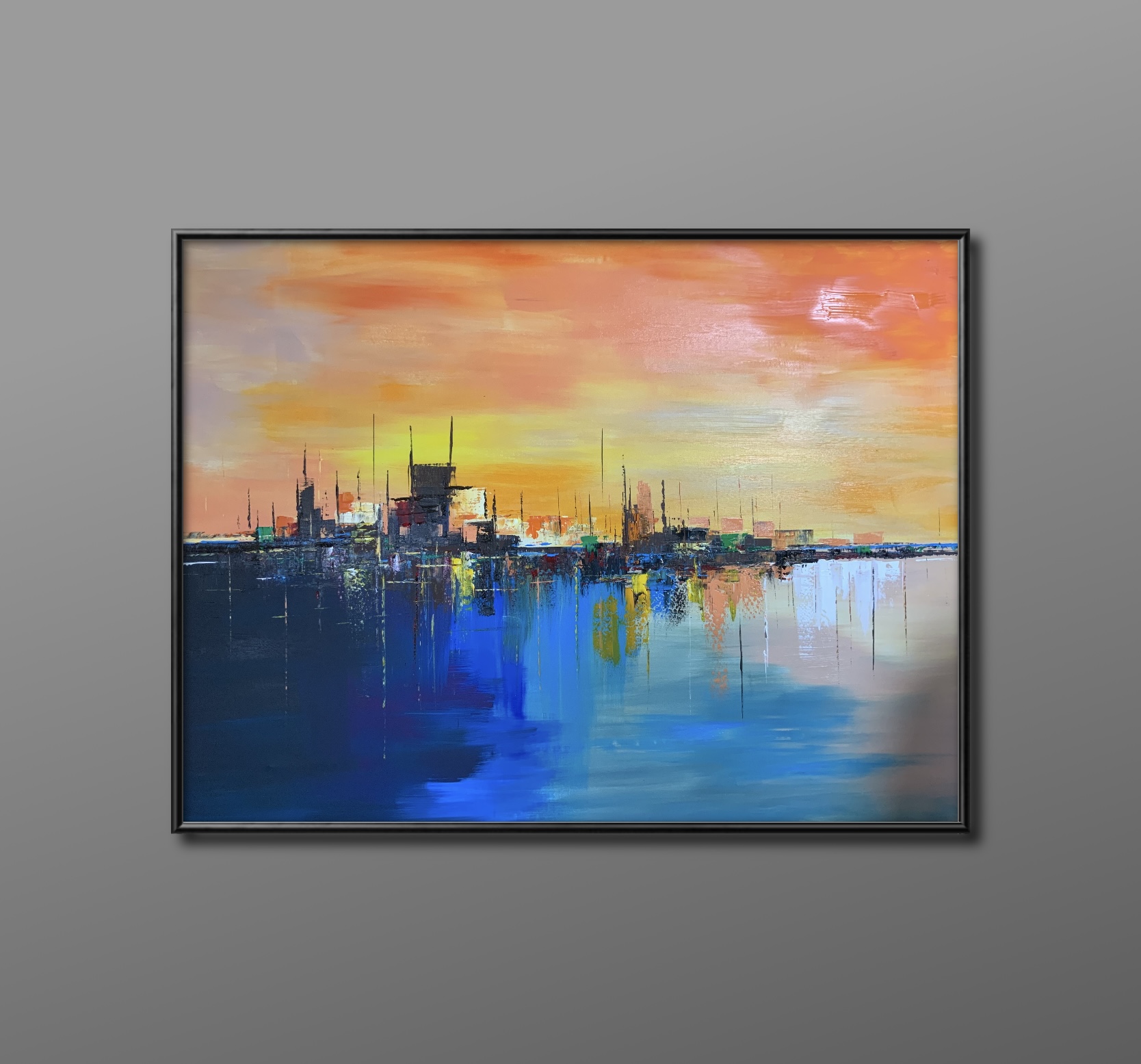 Sunset Reflections on a Coastal City