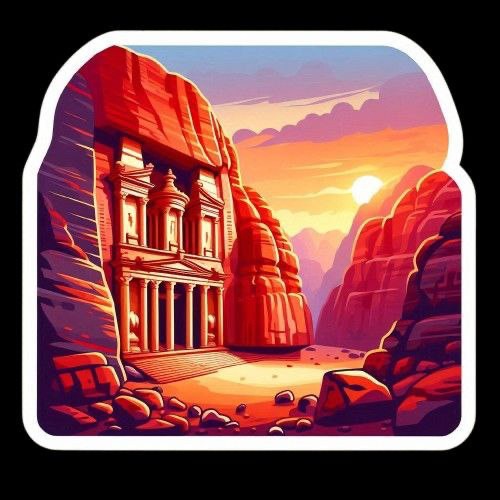 Sunset in Petra sticker