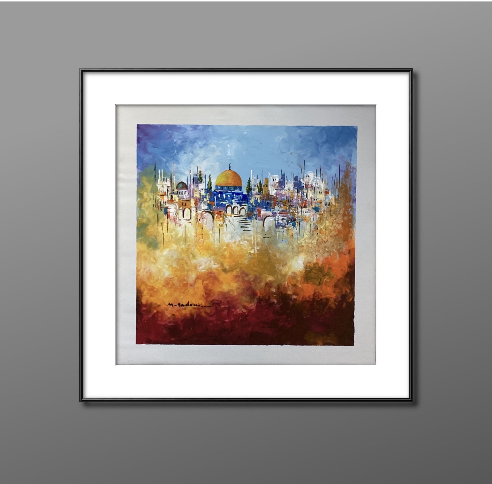 Jerusalem in an Abstract Art Painting